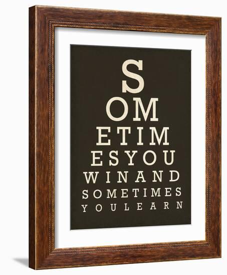 Optic - Sometimes You Win-Tom Frazier-Framed Giclee Print