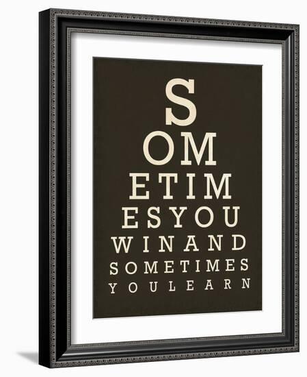 Optic - Sometimes You Win-Tom Frazier-Framed Giclee Print