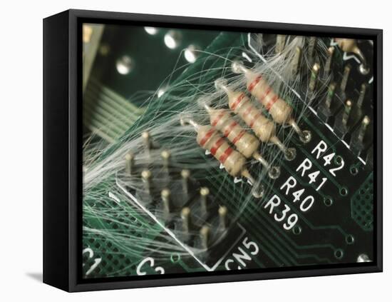 Optic Wires in Computer Processor-null-Framed Premier Image Canvas