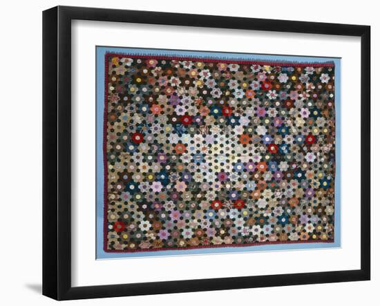 Optical Flower Puzzle Quilt, 1854 (Silk)-American-Framed Giclee Print