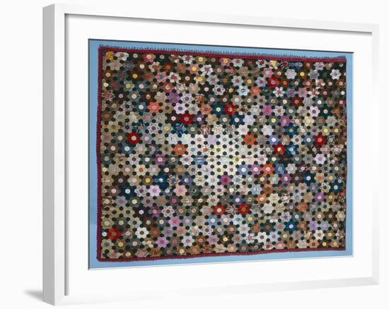 Optical Flower Puzzle Quilt, 1854 (Silk)-American-Framed Giclee Print