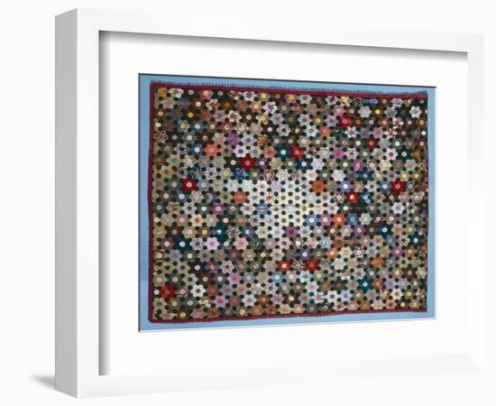 Optical Flower Puzzle Quilt, 1854 (Silk)-American-Framed Premium Giclee Print