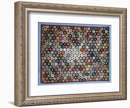 Optical Flower Puzzle Quilt, 1854 (Silk)-American-Framed Giclee Print