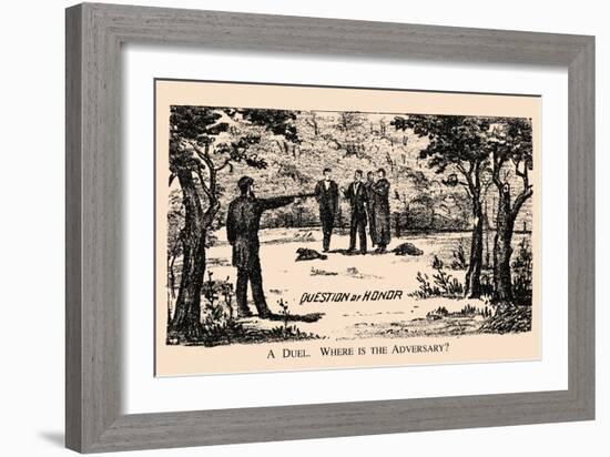 Optical Illusion Puzzle: Duel-null-Framed Art Print