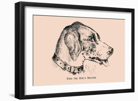 Optical Illusion Puzzle: Find the Dog's Master-null-Framed Art Print