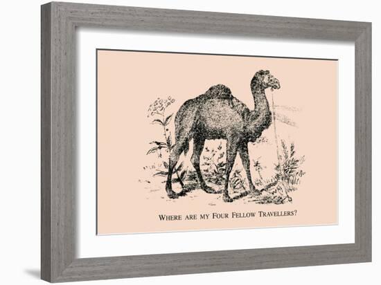 Optical Illusion Puzzle: Four Fellow Travellers-null-Framed Art Print