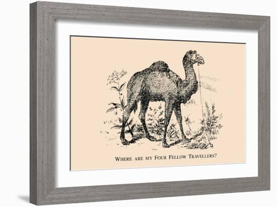 Optical Illusion Puzzle: Four Fellow Travellers-null-Framed Art Print