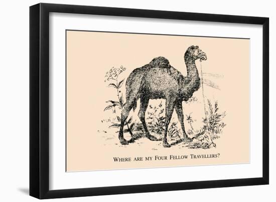 Optical Illusion Puzzle: Four Fellow Travellers-null-Framed Art Print