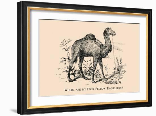 Optical Illusion Puzzle: Four Fellow Travellers-null-Framed Art Print