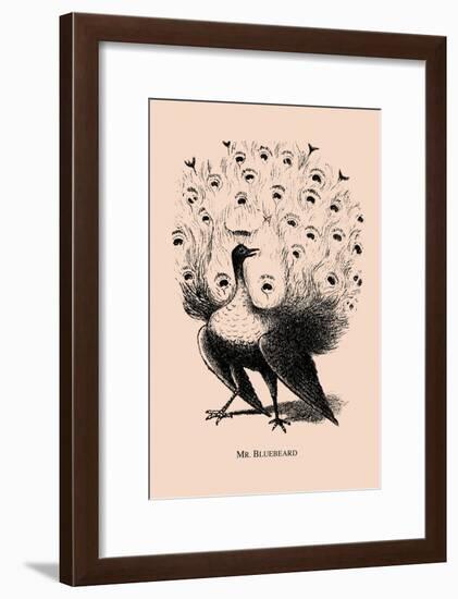 Optical Illusion Puzzle: Peacock and Mr. Bluebeard-null-Framed Art Print