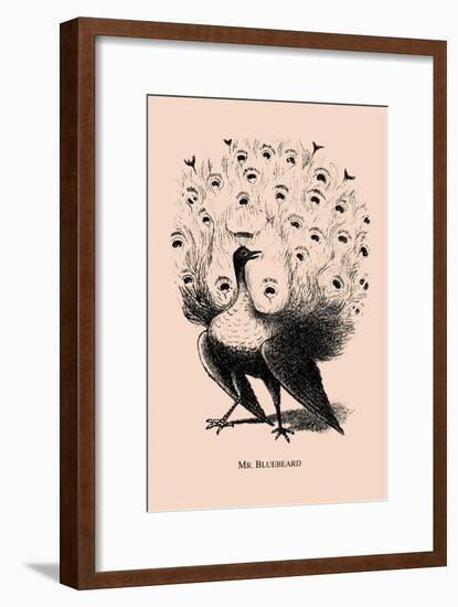 Optical Illusion Puzzle: Peacock and Mr. Bluebeard-null-Framed Art Print