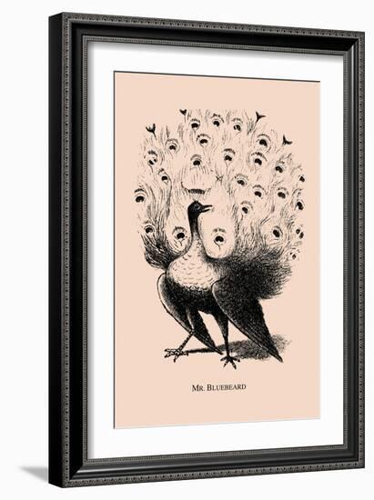 Optical Illusion Puzzle: Peacock and Mr. Bluebeard-null-Framed Art Print