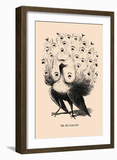 Optical Illusion Puzzle: Peacock and Mr. Bluebeard-null-Framed Premium Giclee Print