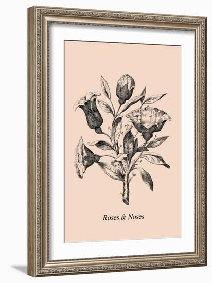 Optical Illusion Puzzle: Roses and Noses-null-Framed Art Print