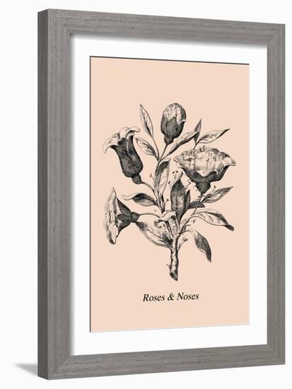 Optical Illusion Puzzle: Roses and Noses-null-Framed Art Print