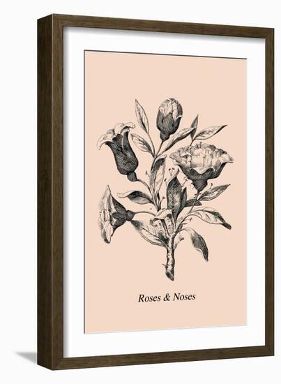 Optical Illusion Puzzle: Roses and Noses-null-Framed Art Print