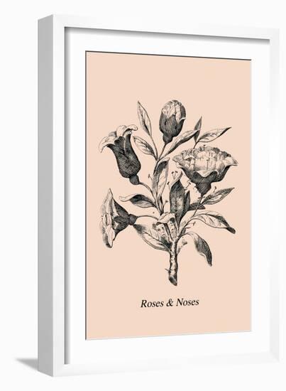 Optical Illusion Puzzle: Roses and Noses-null-Framed Art Print