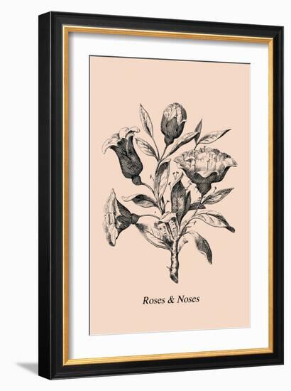 Optical Illusion Puzzle: Roses and Noses-null-Framed Art Print