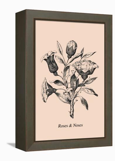 Optical Illusion Puzzle: Roses and Noses-null-Framed Stretched Canvas