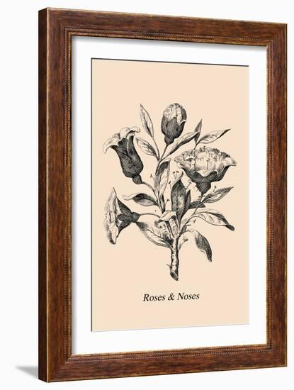 Optical Illusion Puzzle: Roses and Noses-null-Framed Art Print