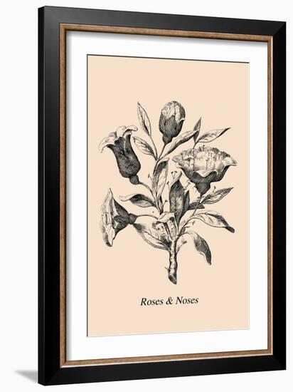 Optical Illusion Puzzle: Roses and Noses-null-Framed Art Print