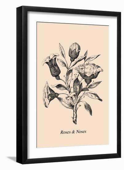 Optical Illusion Puzzle: Roses and Noses-null-Framed Art Print