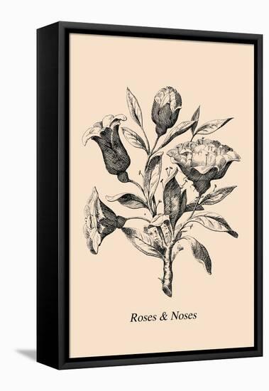 Optical Illusion Puzzle: Roses and Noses-null-Framed Stretched Canvas