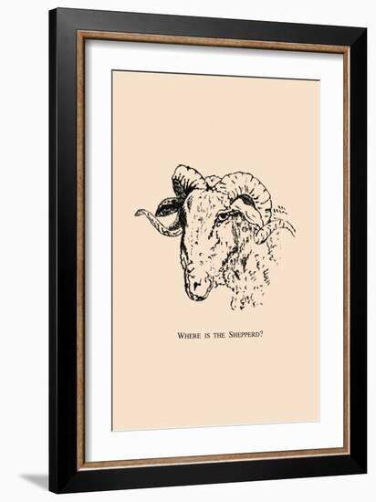 Optical Illusion Puzzle: Sheep and Shepherd-null-Framed Art Print
