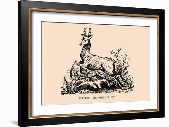 Optical Illusion Puzzle: Stag and Dog-null-Framed Premium Giclee Print