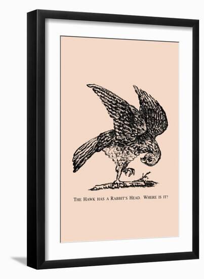 Optical Illusion Puzzle: The Hawk and Rabbit-null-Framed Art Print