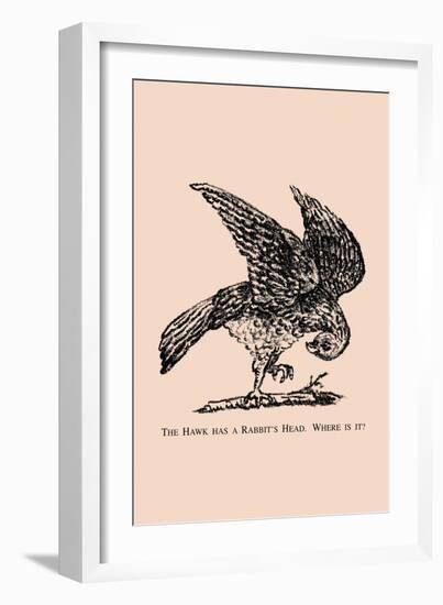 Optical Illusion Puzzle: The Hawk and Rabbit-null-Framed Art Print