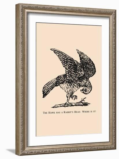 Optical Illusion Puzzle: The Hawk and Rabbit-null-Framed Art Print