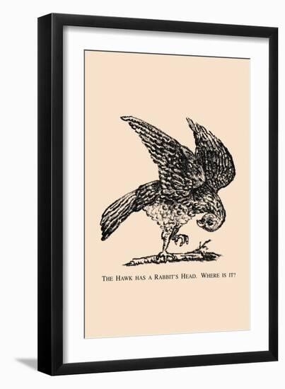 Optical Illusion Puzzle: The Hawk and Rabbit-null-Framed Art Print