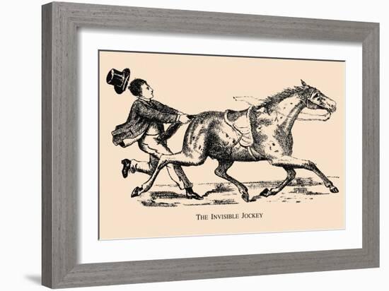 Optical Illusion Puzzle: The Invisible Jockey-null-Framed Premium Giclee Print