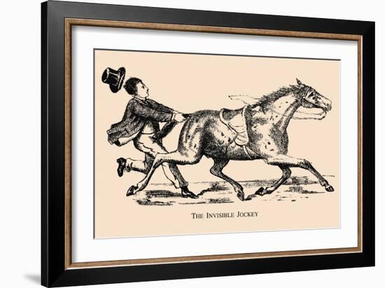 Optical Illusion Puzzle: The Invisible Jockey-null-Framed Art Print