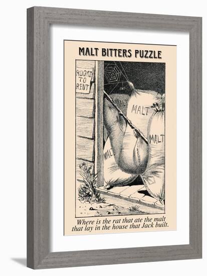 Optical Illusion Puzzle: The Rat that Ate the Malt-null-Framed Art Print