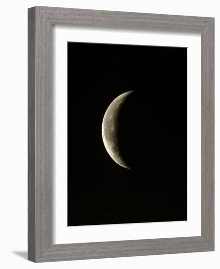 Optical Image of a Waning Crescent Moon-John Sanford-Framed Photographic Print