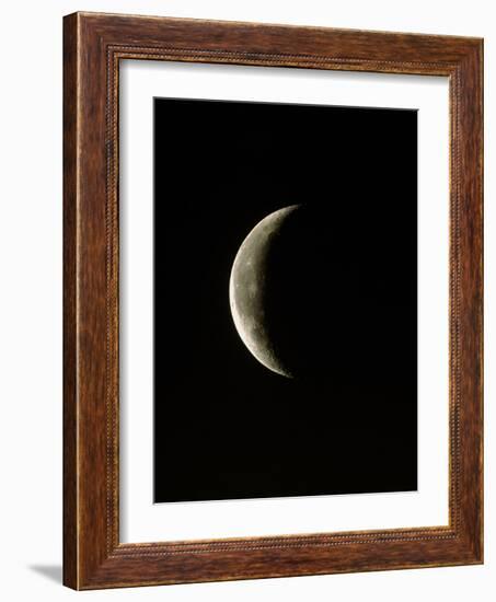 Optical Image of a Waning Crescent Moon-John Sanford-Framed Photographic Print