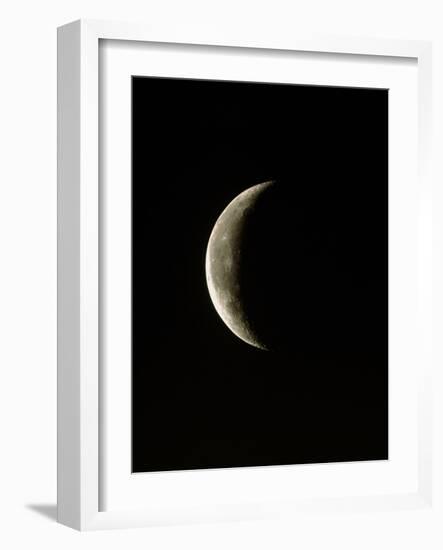 Optical Image of a Waning Crescent Moon-John Sanford-Framed Photographic Print