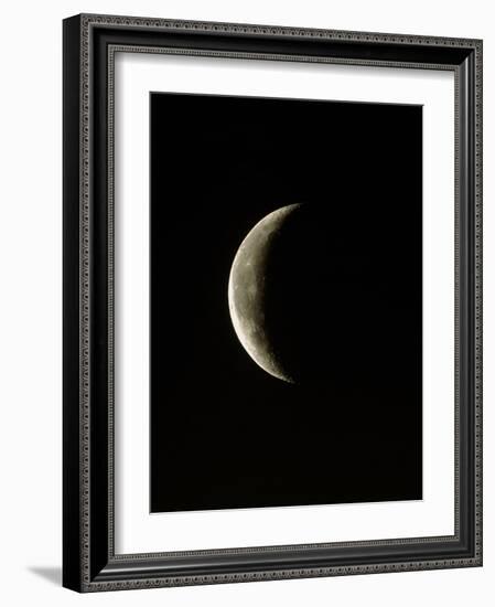 Optical Image of a Waning Crescent Moon-John Sanford-Framed Photographic Print