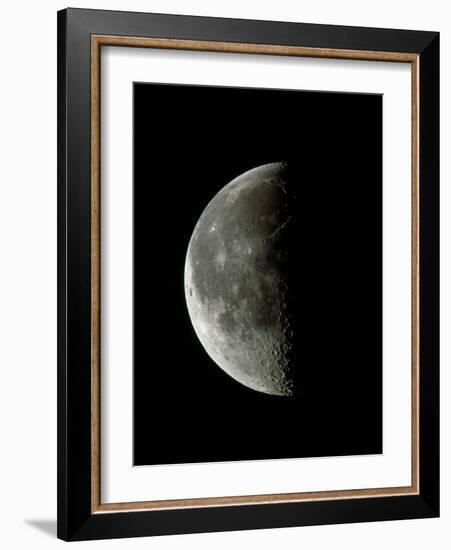 Optical Image of a Waning Half Moon-John Sanford-Framed Photographic Print