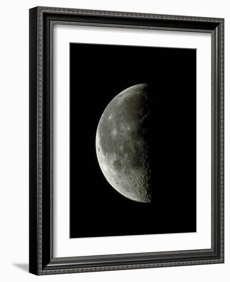 Optical Image of a Waning Half Moon-John Sanford-Framed Photographic Print