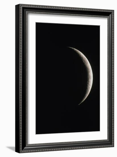 Optical Image of a Waxing Crescent Moon-John Sanford-Framed Photographic Print