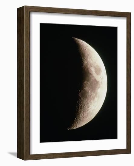 Optical Image of a Waxing Crescent Moon-John Sanford-Framed Photographic Print