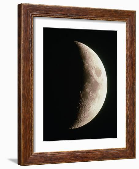 Optical Image of a Waxing Crescent Moon-John Sanford-Framed Photographic Print