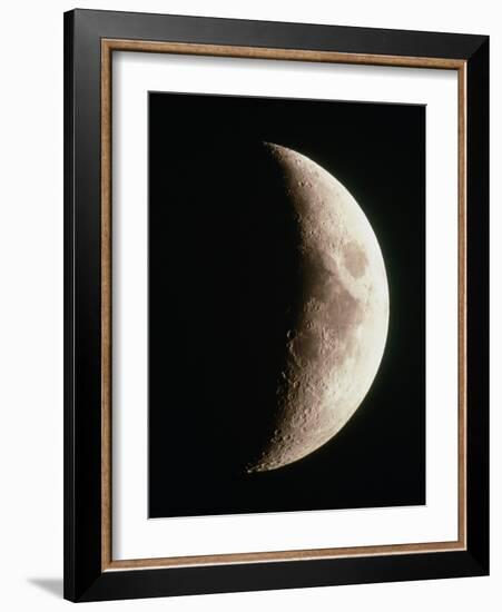 Optical Image of a Waxing Crescent Moon-John Sanford-Framed Photographic Print