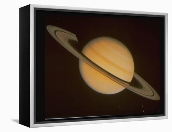 Optical Pictures Taken by Voyager 1 of Planet Saturn-null-Framed Premier Image Canvas