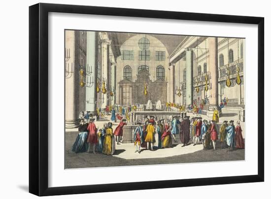 Optical View of the Amsterdam Synagogue with Jewish People Celebrating Purim, Netherlands-null-Framed Giclee Print
