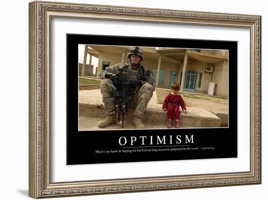 Optimism: Inspirational Quote and Motivational Poster-null-Framed Photographic Print