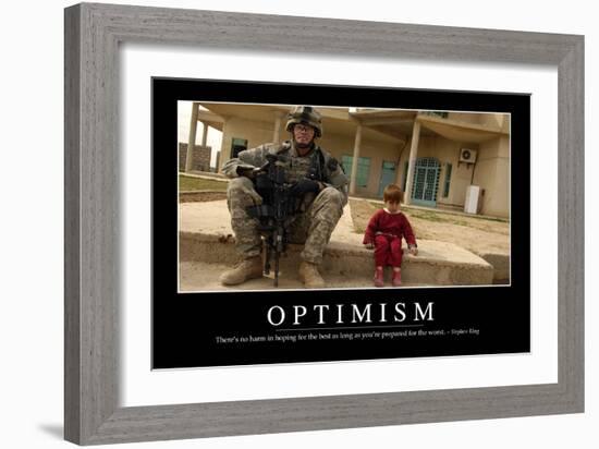 Optimism: Inspirational Quote and Motivational Poster-null-Framed Photographic Print